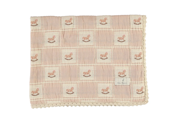 Bebe Organic Rocking Horse Patchwork Blanket-Pink – Babys breath