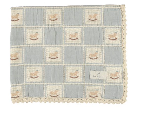 Bebe Organic Rocking Horse Patchwork Blanket-Blue – Babys breath