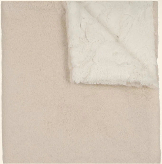 Peluche Lux Fur Blanket Beige and Natural Super Fluff