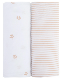 Elys & Co Mauve Tulip Print - Porta Crib Sheets