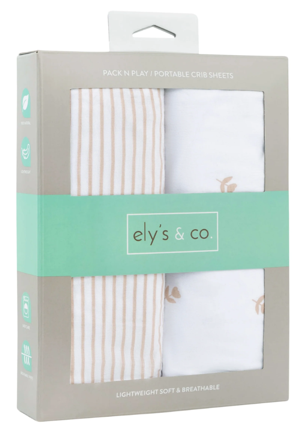 Elys & Co Mauve Tulip Print - Porta Crib Sheets