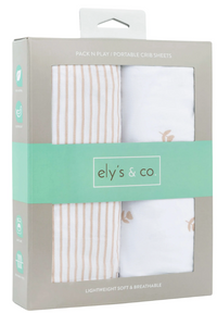 Elys & Co Mauve Tulip Print - Porta Crib Sheets