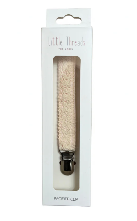 Little Threads Crotchet Pacifier Clip - Soft Pink