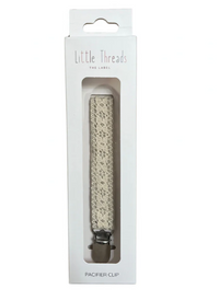 Little Threads Crotchet Pacifier Clip - Taupe
