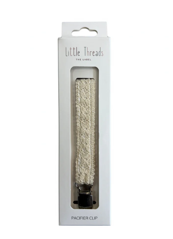 Little Threads Crotchet Pacifier Clip - Buttercream
