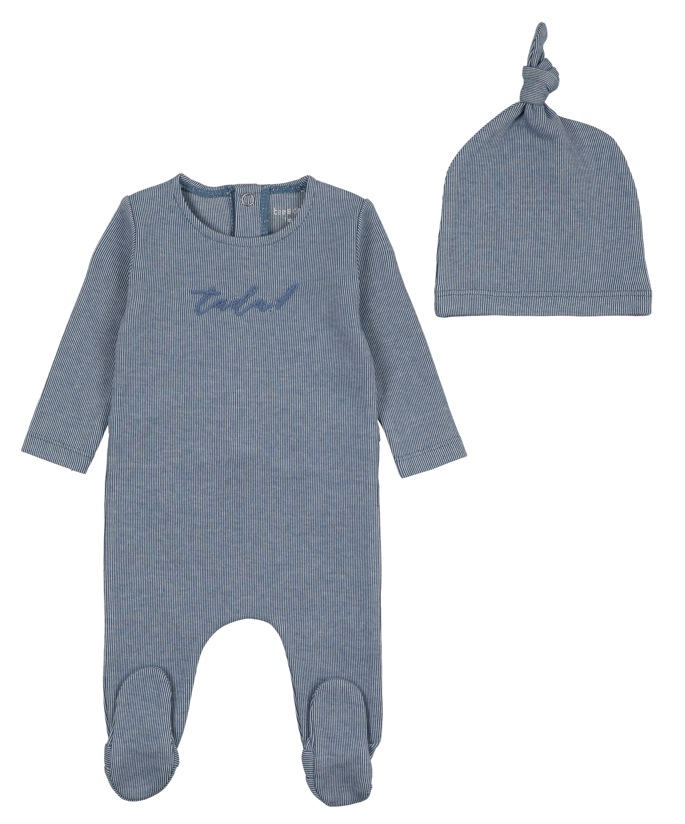 Bee & Dee Tada! Footie & Beanie- Sailor Blue
