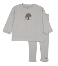 Bee & Dee Illustrated Image Top & Pants  -Crisp Blue