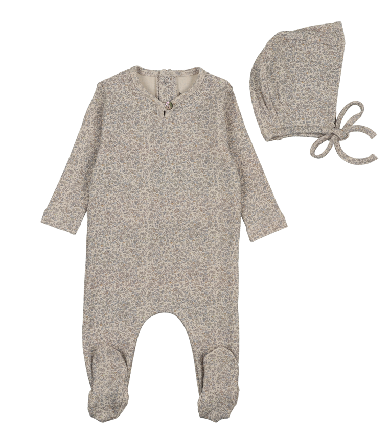 Bee & Dee All Over Print Footie & Beanie- Boys Print