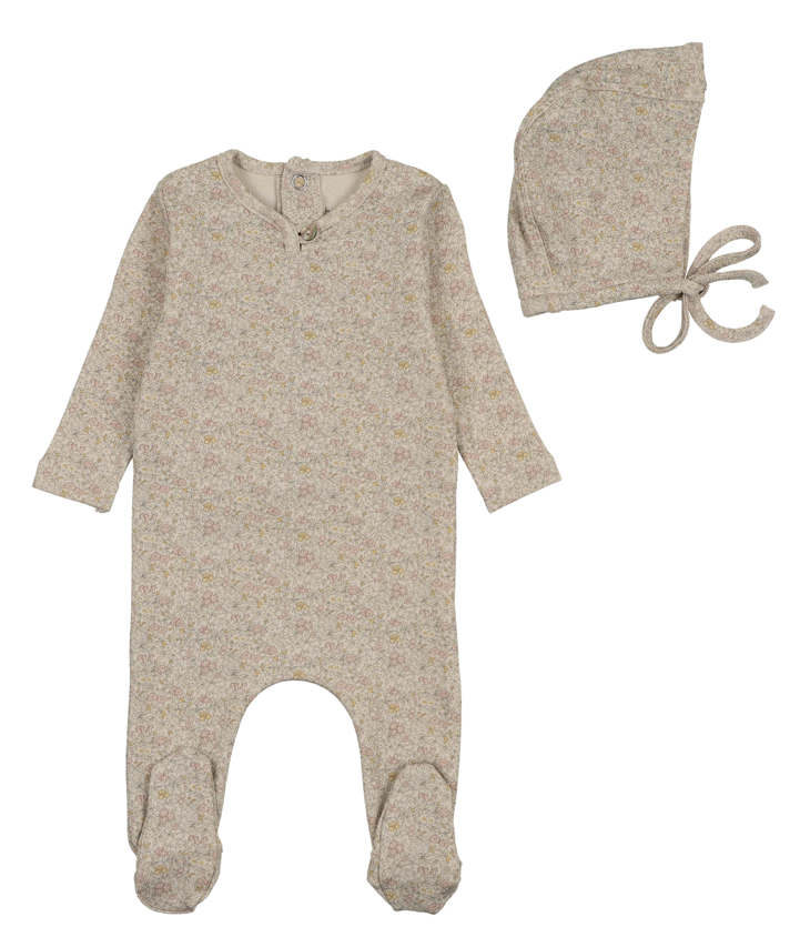 Bee & Dee All Over Print Footie & Beanie-Girls Print