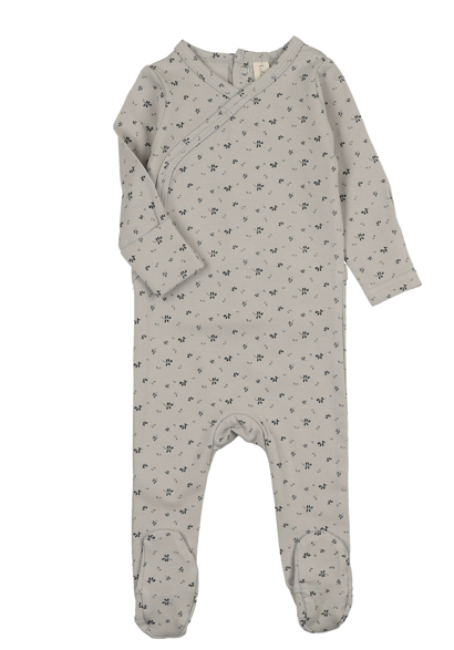 Lilette Printed Wrapover Footie - Pale Blue