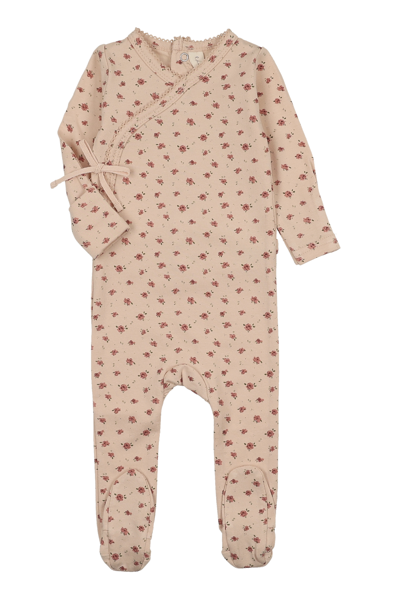 Lilette Printed Wrapover Footie - Petal