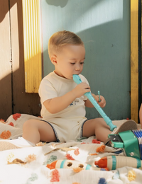Bondoux Rainboots Ivory Top & Shorts - Navy