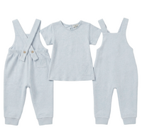 Little Fragile Solid Long Overalls - Blue