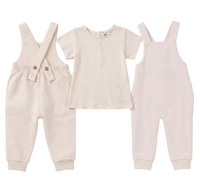 Little Fragile Solid Long Overalls - Blush