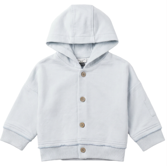 Little Fragile Solid Hooded Jacket- Blue