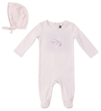 Little Fragile Bird Crest Footie & Hat- Pink