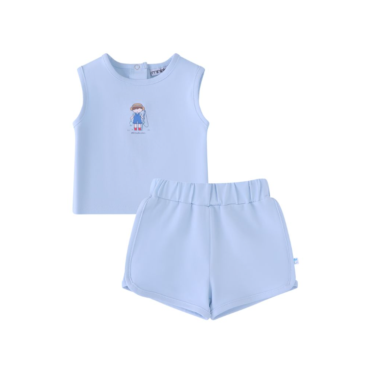 Minilabel Fisherman Top & Shorts - Light Blue