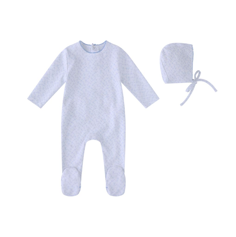 Minilabel All Over Floral Print Footie & Hat - Boys