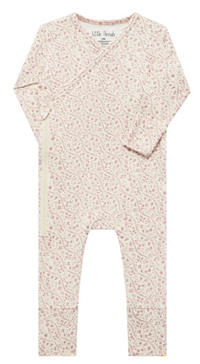 Little Threads Heirloom Vine Wrap Footie- Mauve
