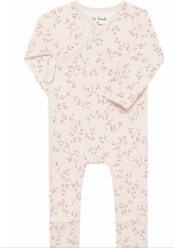 Little Threads Blush Vine Wrap Footie
