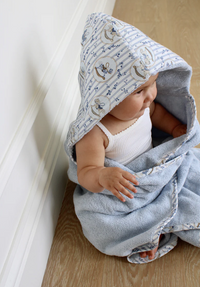 Little Threads Blue Rocking Horse Bath Towel