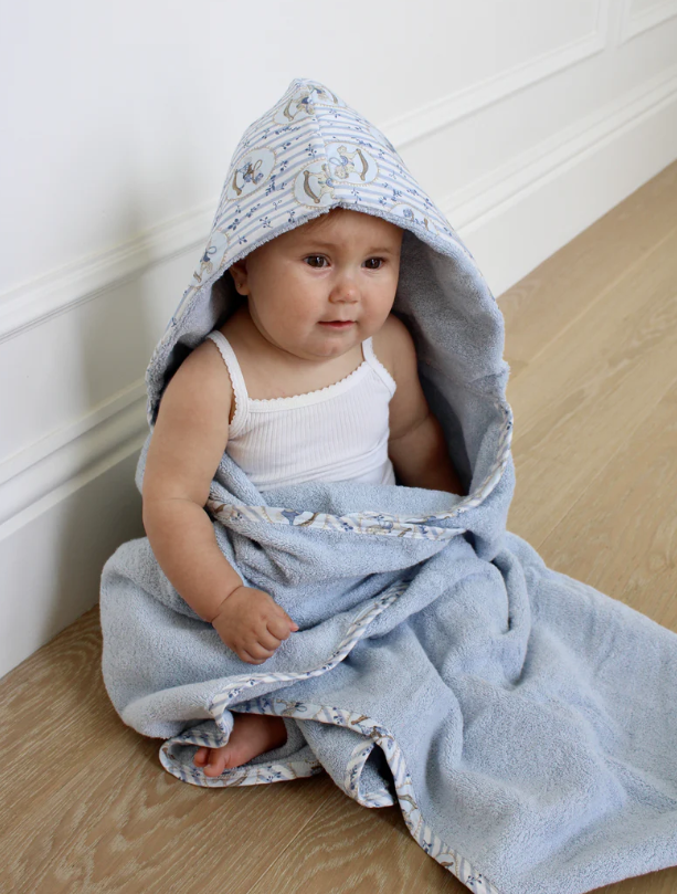 Little Threads Blue Rocking Horse Bath Towel