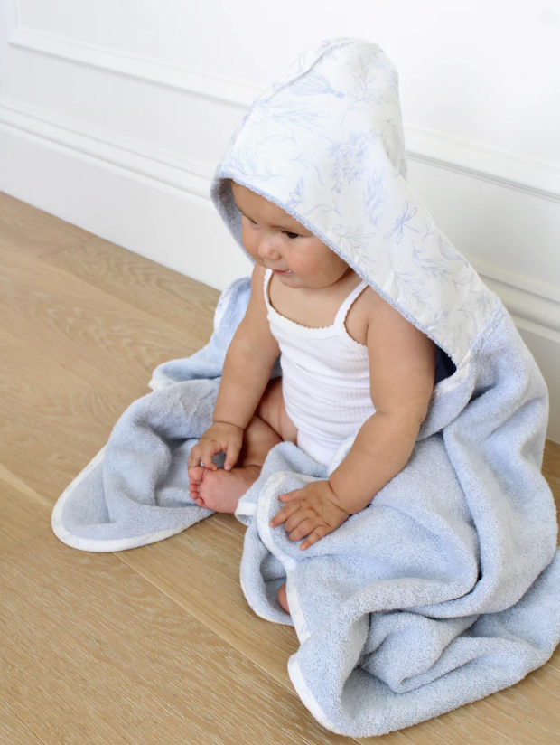 Little Threads Sky Blue Toile Bath Towel