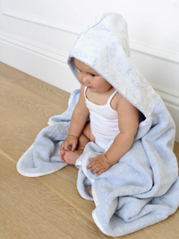 Little Threads Sky Blue Toile Bath Towel