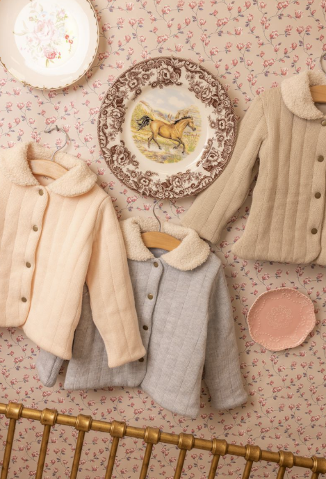 Bee & Dee Sherpa Collar Knit Jacket - Baby Blue