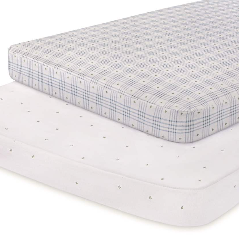 Elys & Co Floral Plaid 2 Pack Waterproof Sheets - Blue