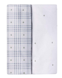 Elys & Co Floral Plaid 2 Pack Waterproof Sheets - Blue