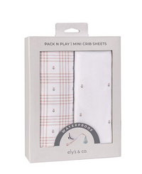 Elys & Co Floral Plaid 2 Pack Waterproof Sheets - Pink