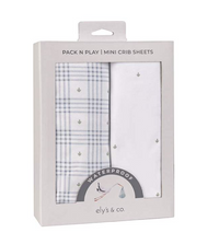 Elys & Co Floral Plaid 2 Pack Waterproof Sheets - Blue