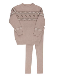 Looms Fair Isle Top & Pants - Mauve