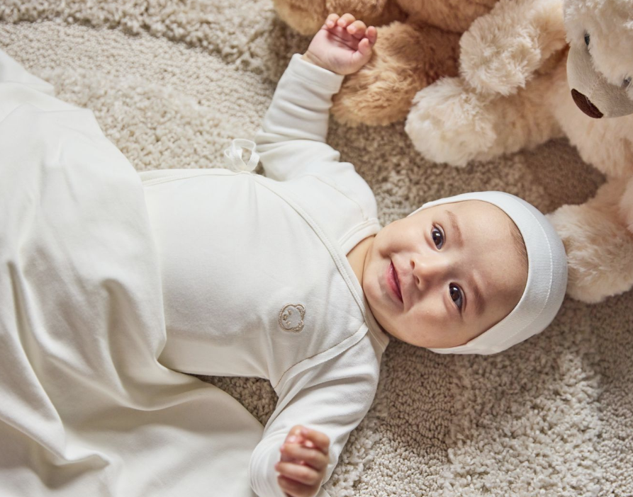 Noggi Teddy Wrap Footie & Beanie - Ivory