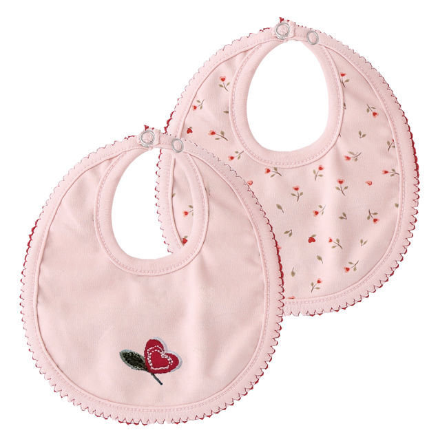 Minilabel Heart Kimono Bib - Pink
