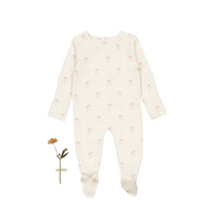 Lovely Littles Printed Footie - Heirloom Bow