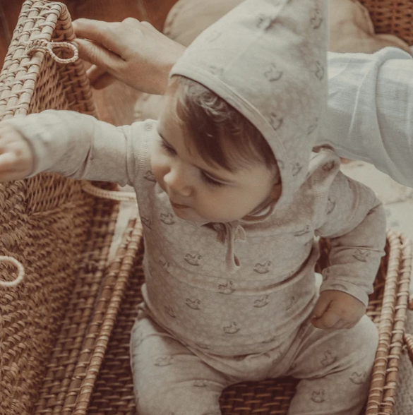 Lovely Littles Printed Footie & Hat - Heirloom Pony