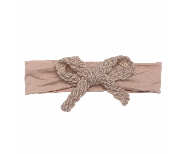 Bandeau Wool Braid Modal Headband - Beigy Pink
