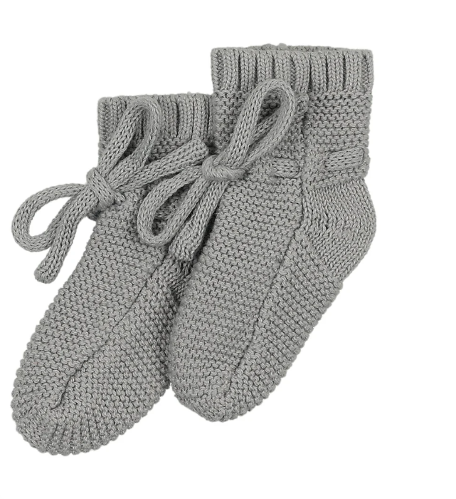 Peluche Knit Booties - Powder