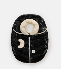 7 am Cocoon - Black Liquid Shine, Arctic White  Faux Fur