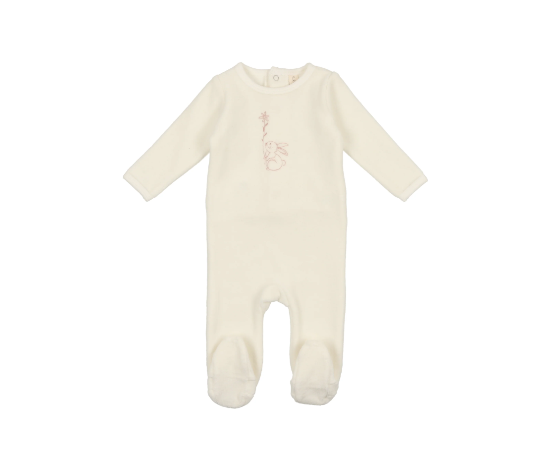 Lilette Velour Bunny Footie & Hat