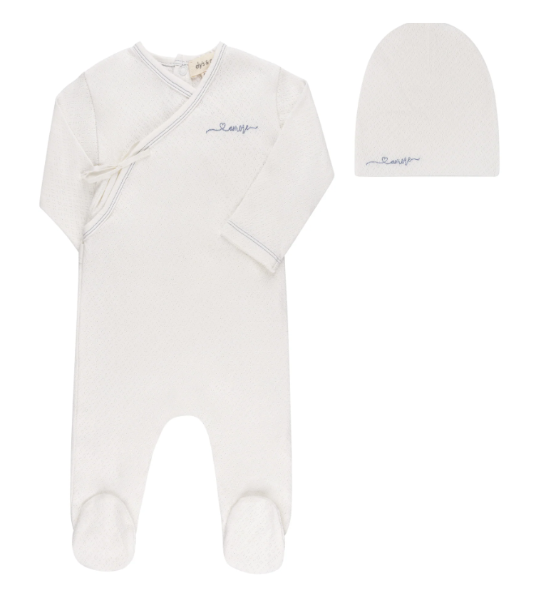 Ely's & Co Amore Pointelle Footie & Beanie