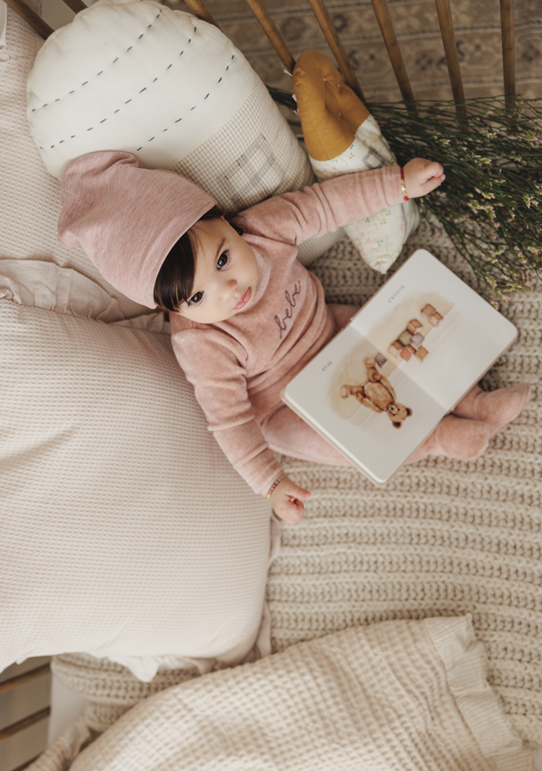 Lilette Velour Bebe Layette Set - Heather Pink