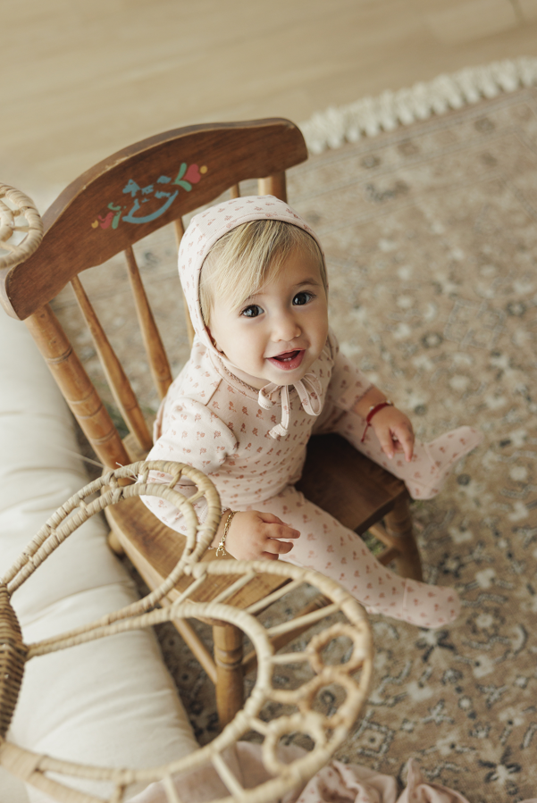 Lilette Ballard Print Layette Set - Dusty Pink