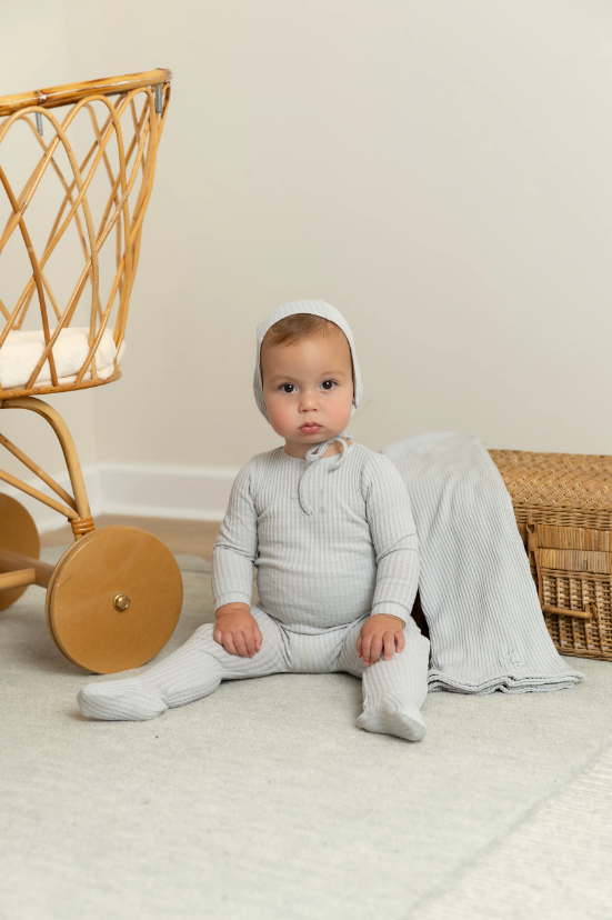 Bee & Dee Dainty Rope Pointelle Layette Set - London Fog