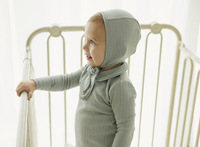 Lilette Fine Pointelle Collar Layette Set - Light Blue Peter Pan