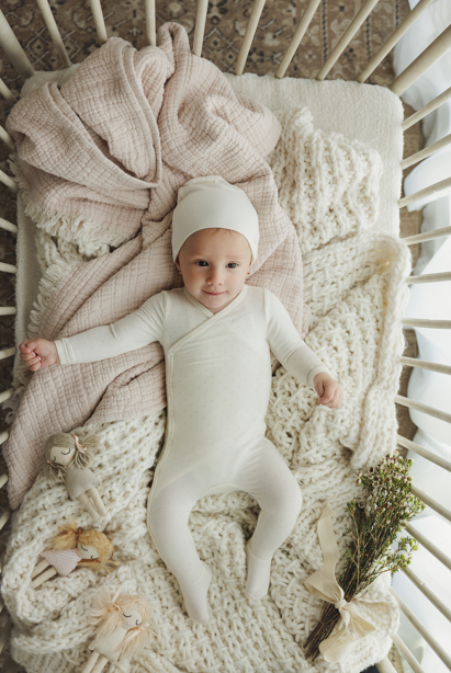 Lilette Take Me Home X Print Footie & Hat - Cream/Oat