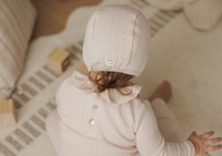 Lilette Fine Pointelle Collar Layette Set - Petal Ruffle