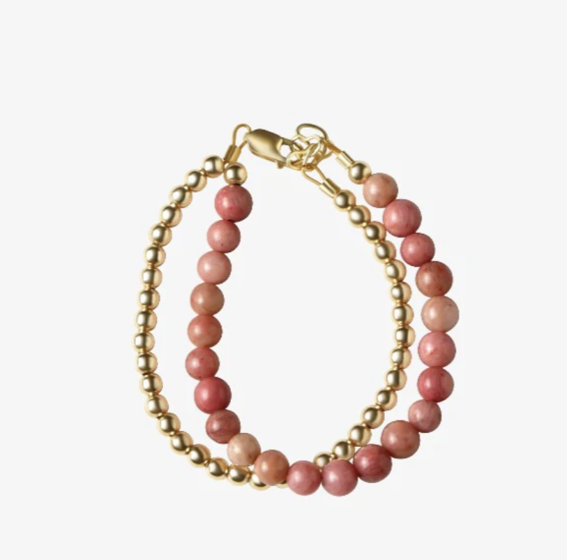 Circlets Mauve And Gold Double Bracelet